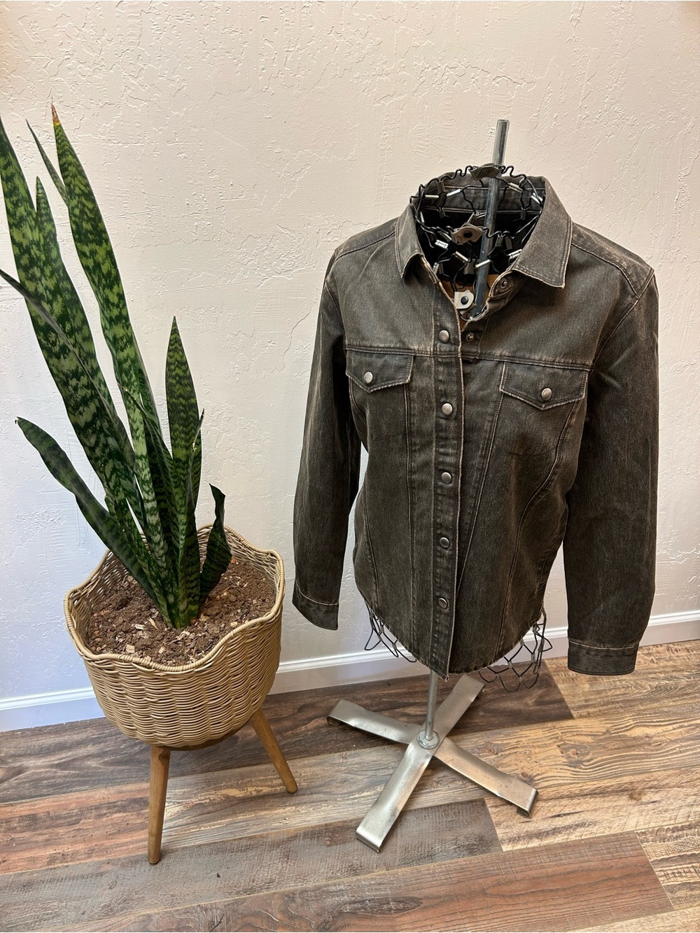 North River Outfitters Waxed Look Jacket Snap Button Vintage Finish S
